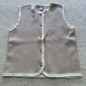 Knit Sweater Vest with Gold Buttons